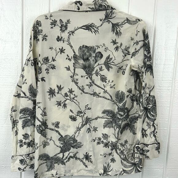 💗Sold 💗not for sale💗Mas d'Ouvan Paris Women Floral Cotton Long Sleeve Pajama Top - Picture 5 of 6
